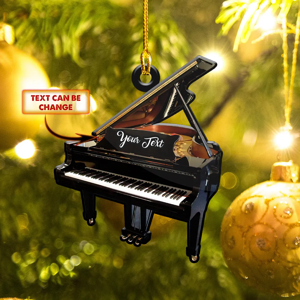 Piano - Custom Shaped Ornament - 208