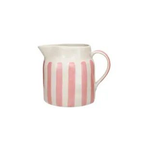 Pink Painted Stripes Pitcher