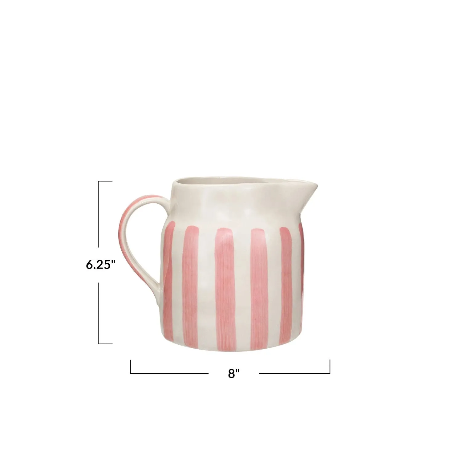 Pink Painted Stripes Pitcher