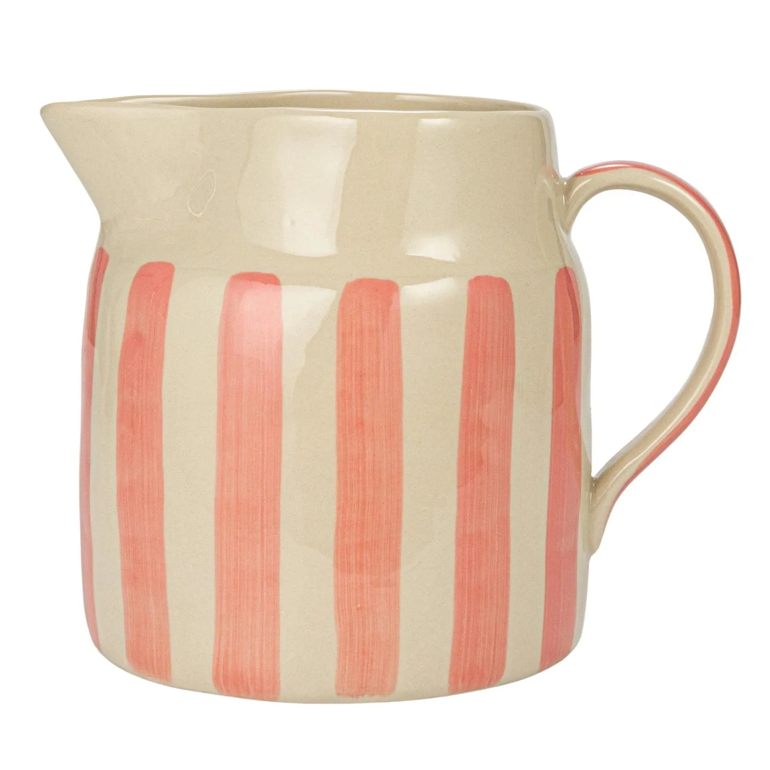Pink Painted Stripes Pitcher