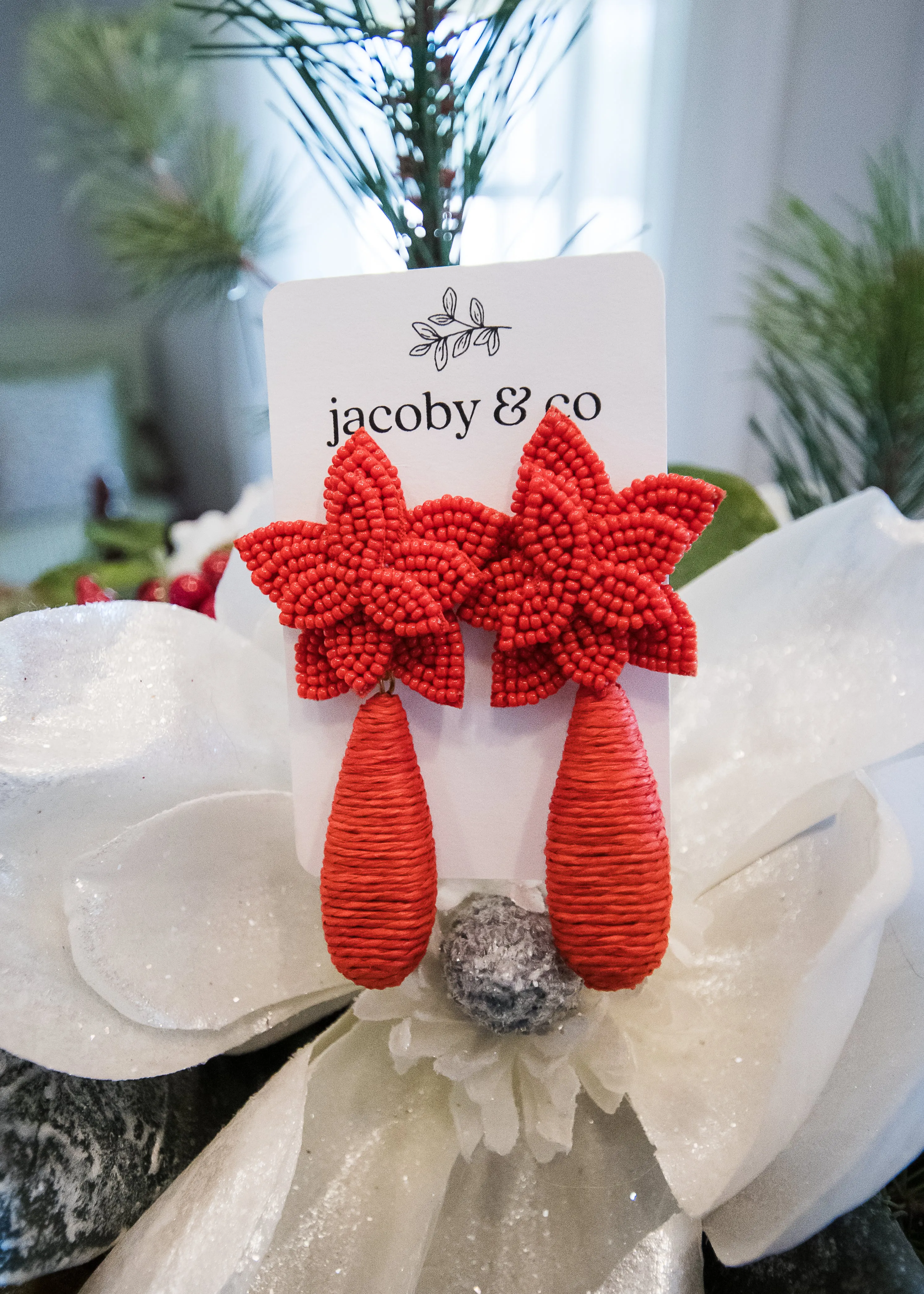 Poinsettia Statement Earrings