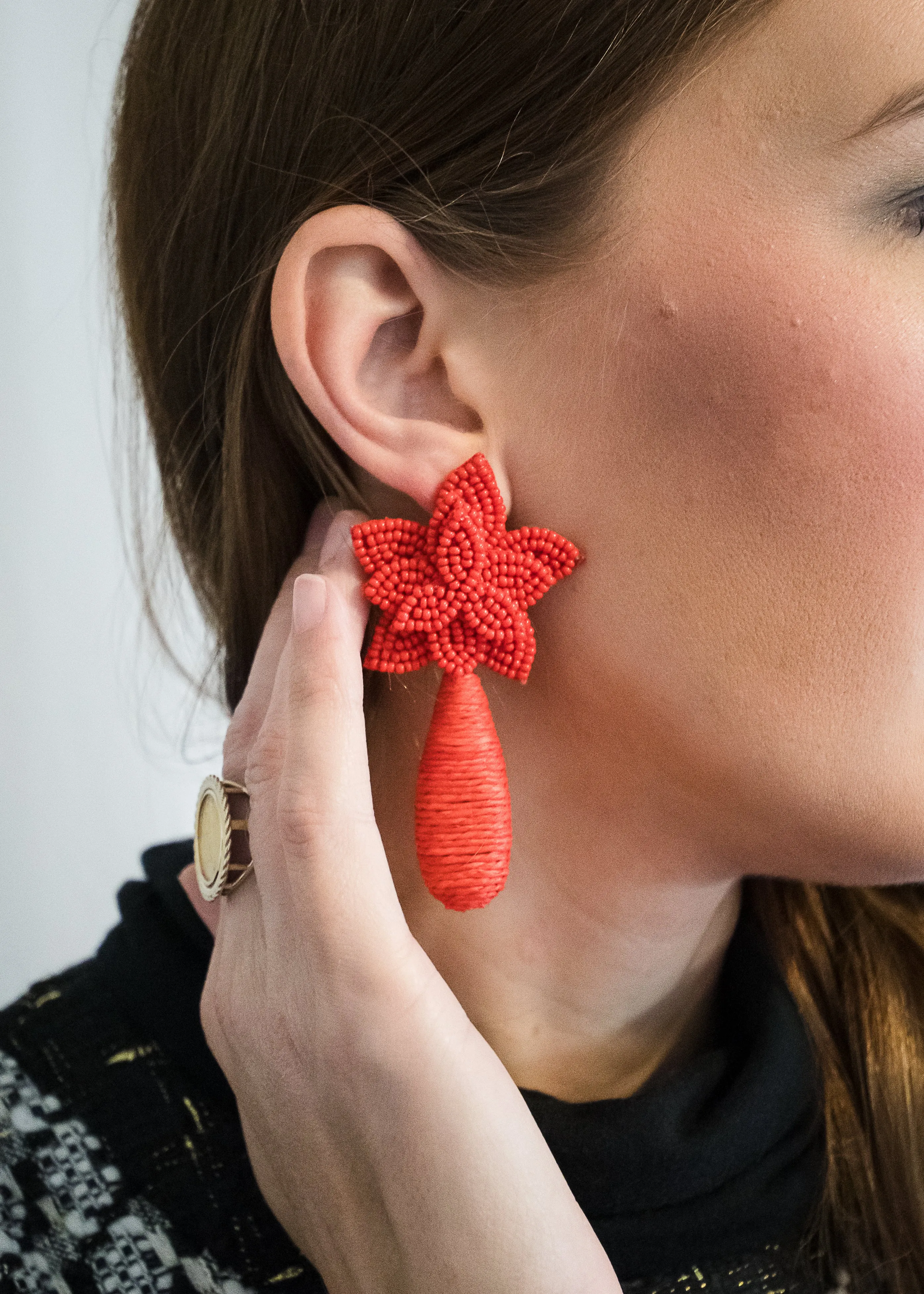 Poinsettia Statement Earrings