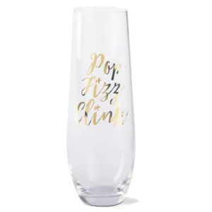 Pop Fizz Clink Stemless Flute Glasses
