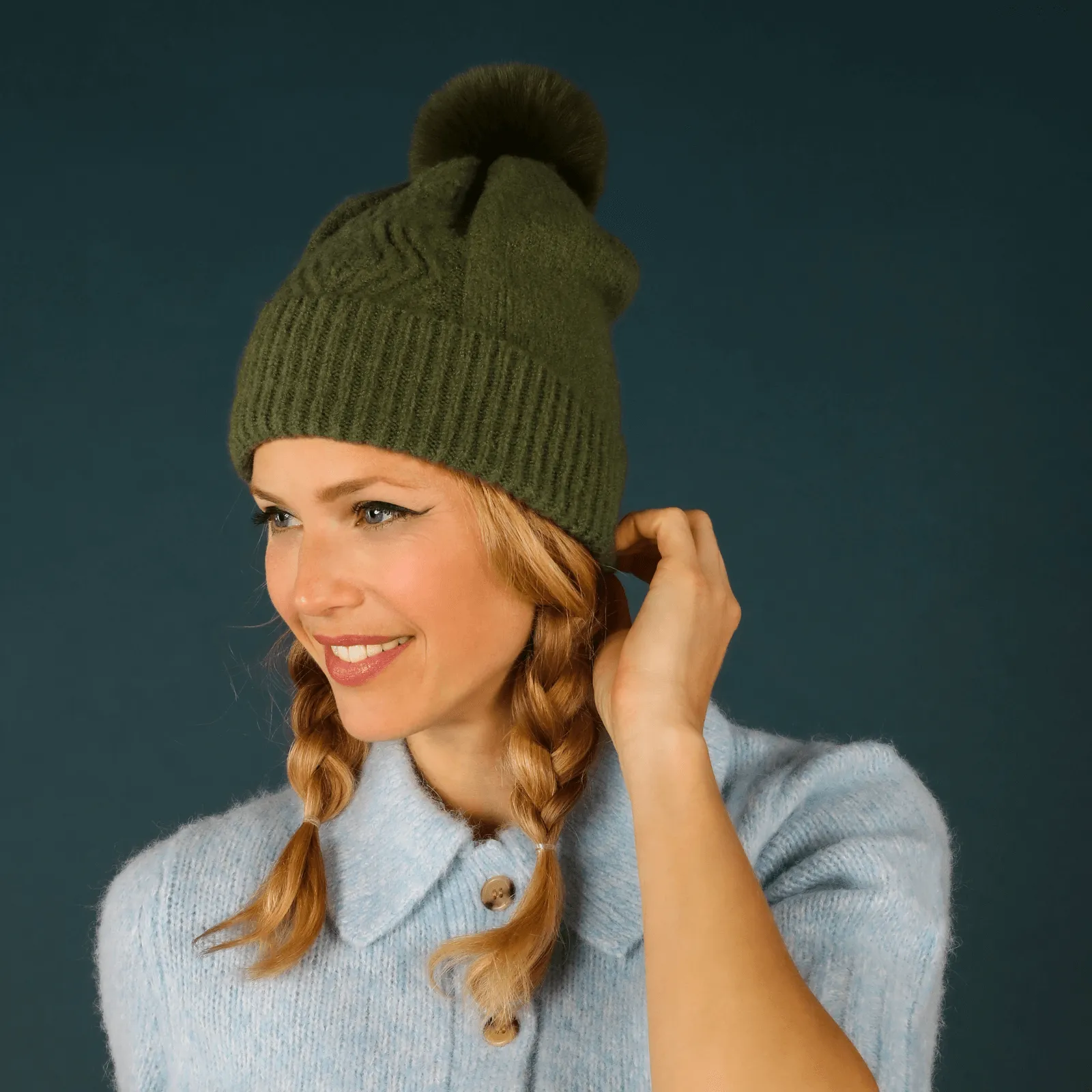 Powder Ingrid Bobble Hat - Olive