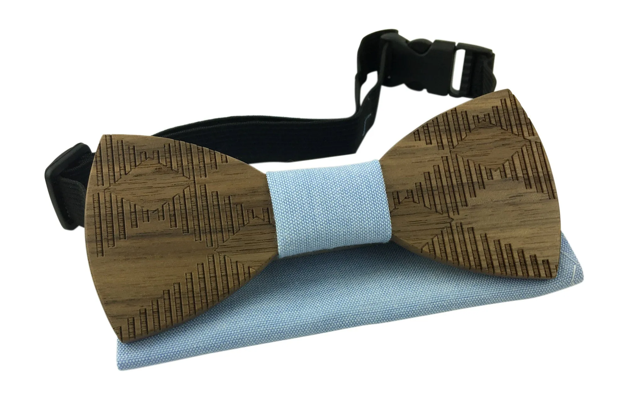 Premium Wooden Creative Handmade Bowtie with Matching Cotton Mens Blend Sock