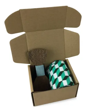 Premium Wooden Creative Handmade Bowtie with Matching Cotton Mens Blend Sock