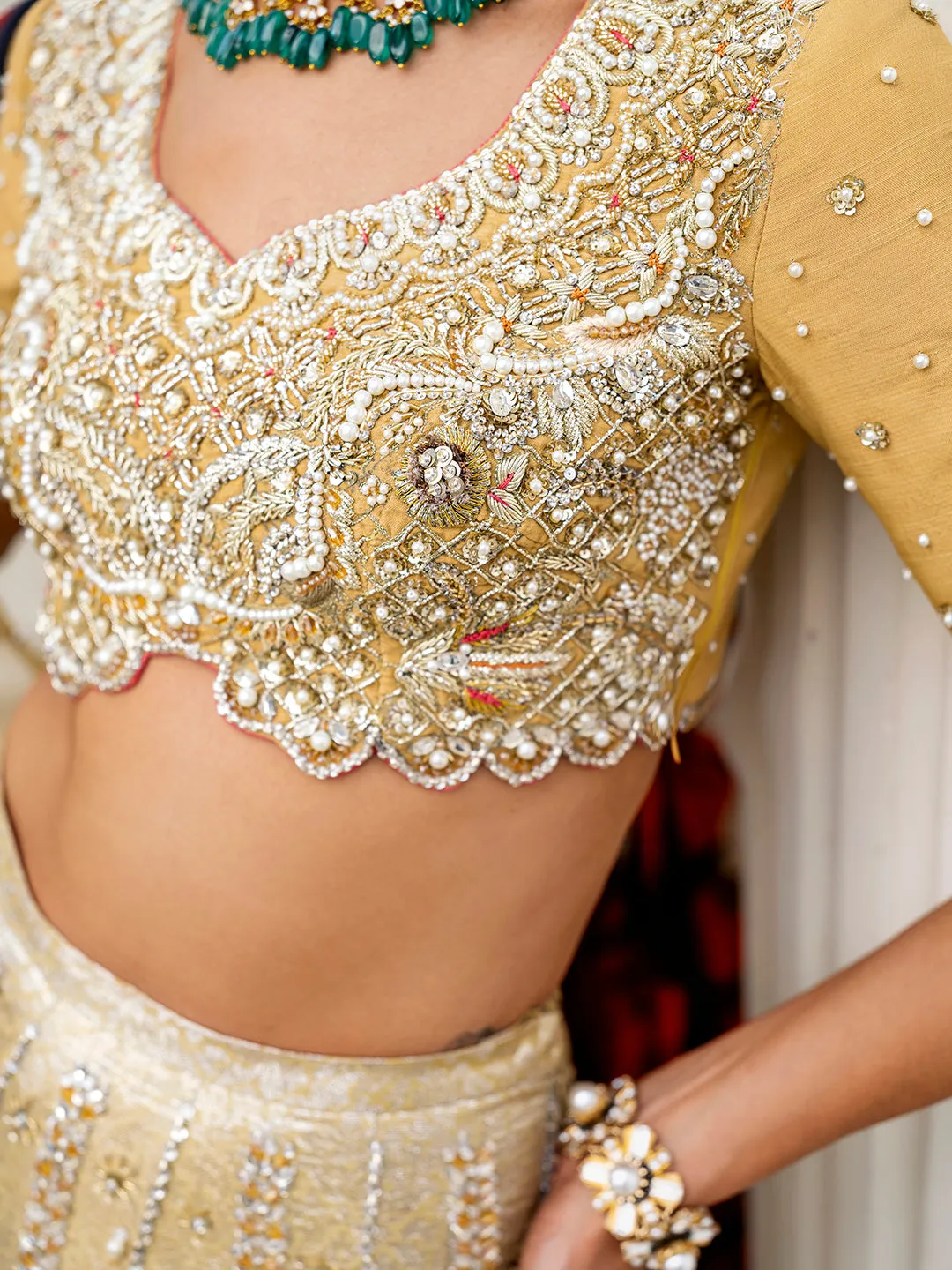 Premium Yellow Bridal Lehenga Choli and Dupatta Dress