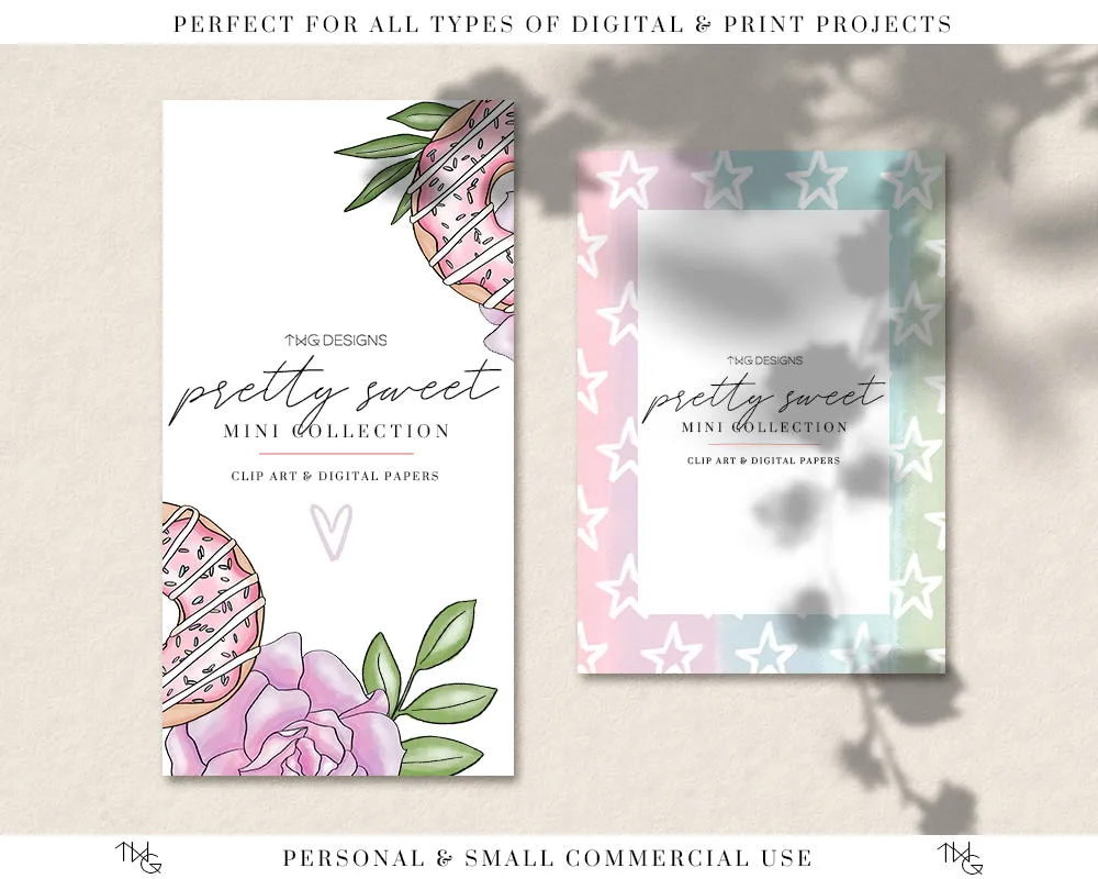 Pretty Sweet Clipart   Pattern Bundle