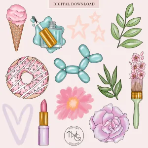 Pretty Sweet Clipart   Pattern Bundle