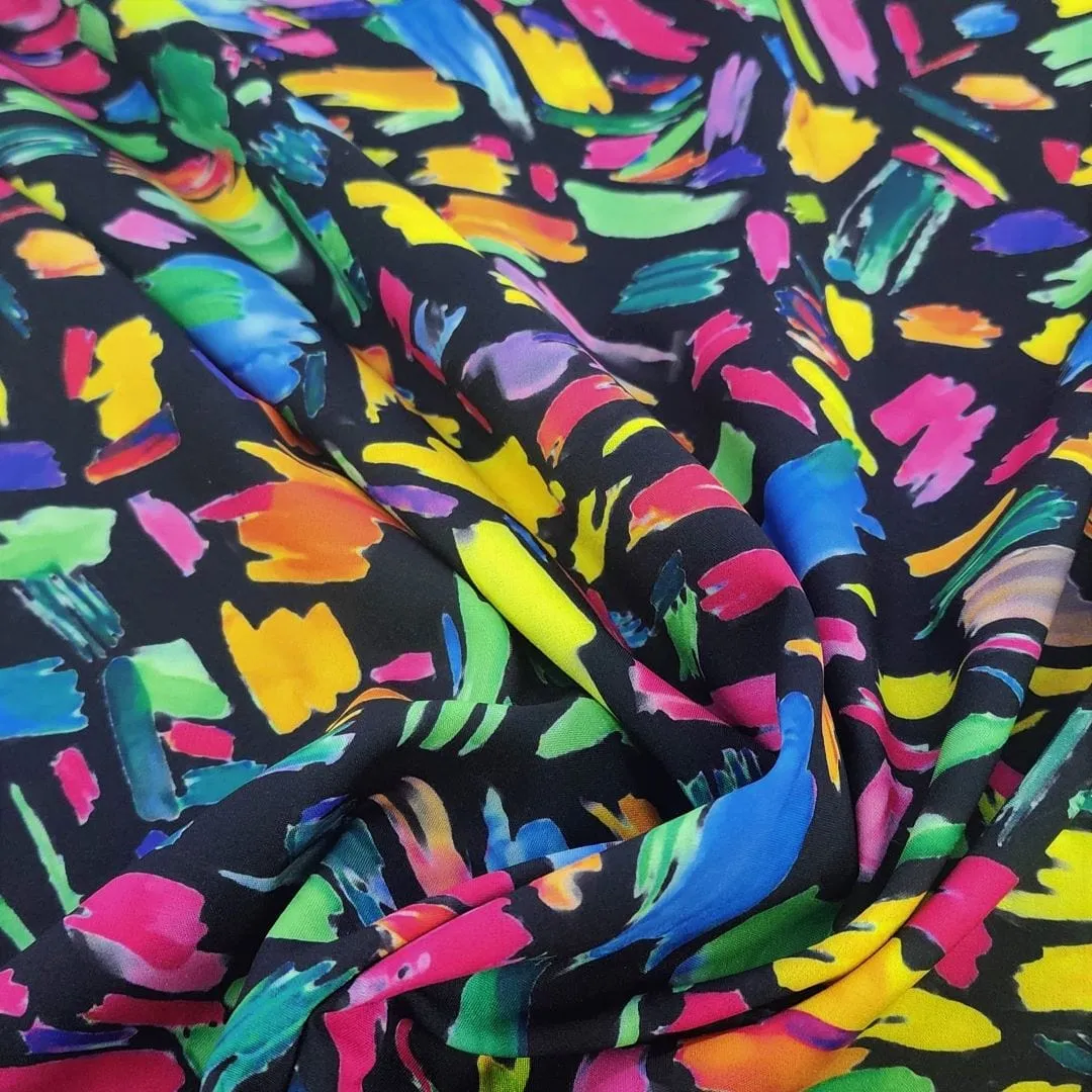 Printed Digital Fabiana Fabric Black 150cm