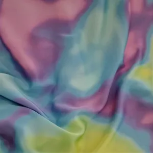 Printed Dull Satin Multi Sky Fabric 140cm