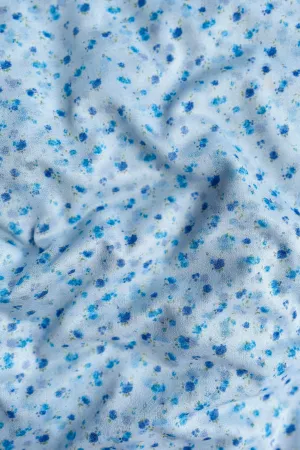 Printed Stretch Chiffon - Floral Blue