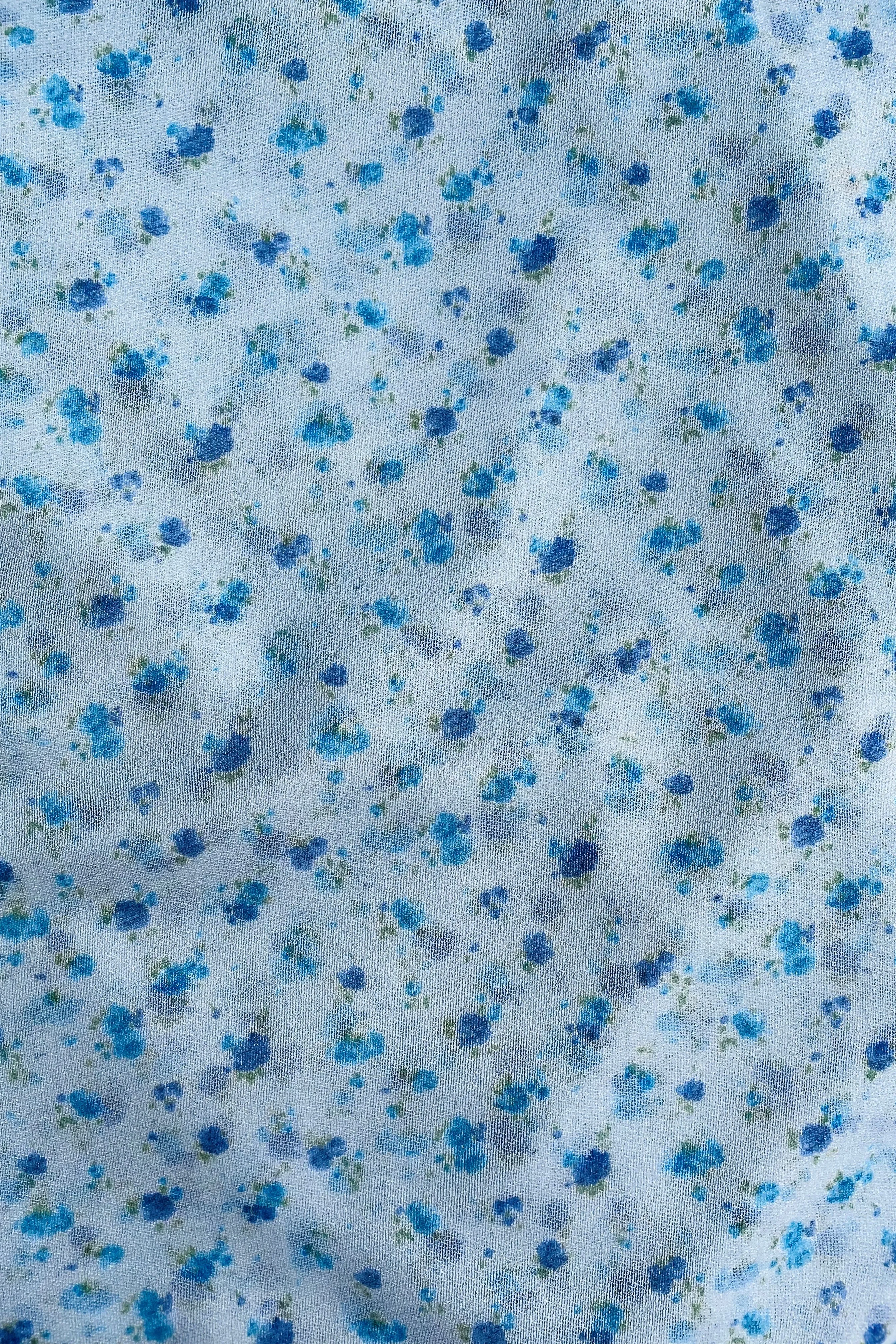 Printed Stretch Chiffon - Floral Blue