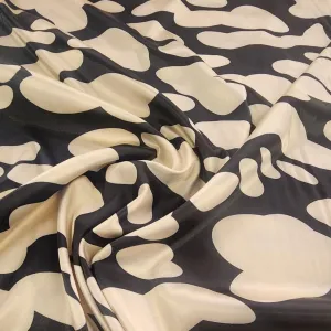 Printed Stretch Satin Black 150cm