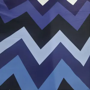 Printed Wave Satin Fabric Blue 150cm