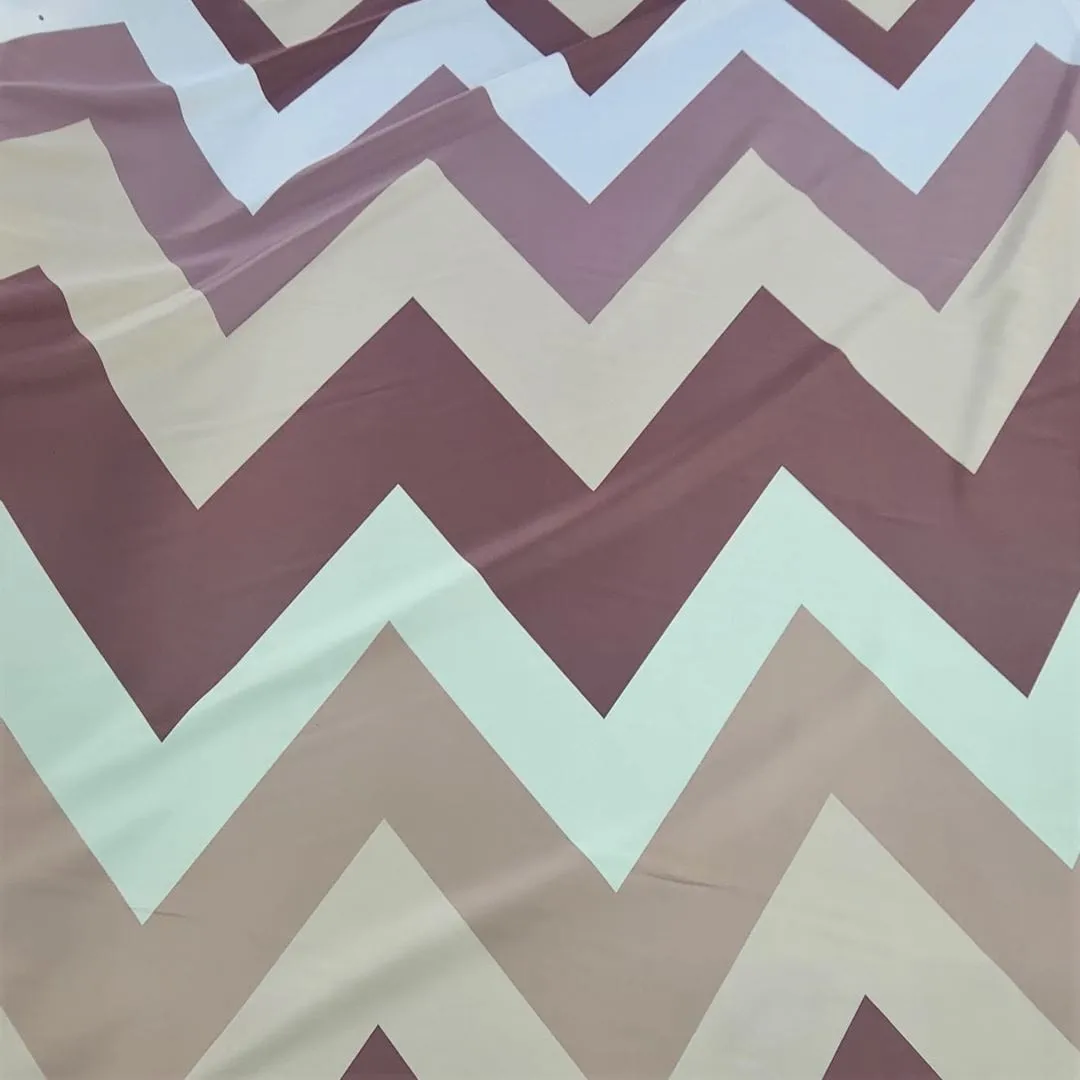 Printed Wave Satin Fabric Dusty/ Cream 150cm