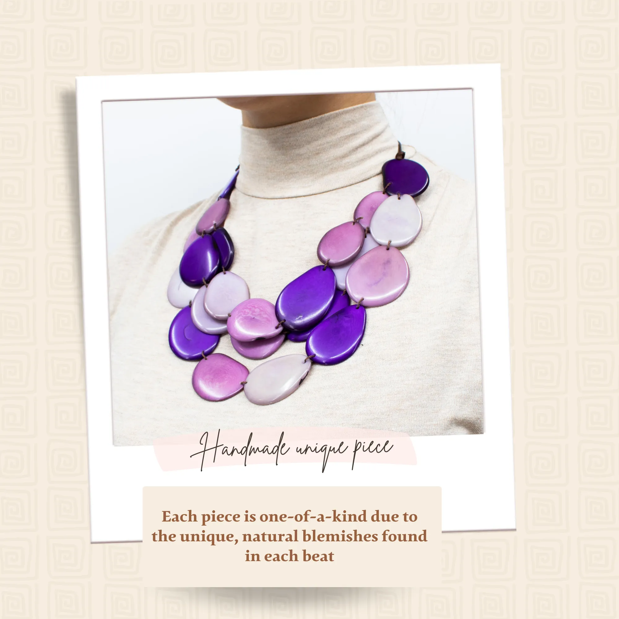 Purple Necklace Oval Shaped Petals Natural Jewelry