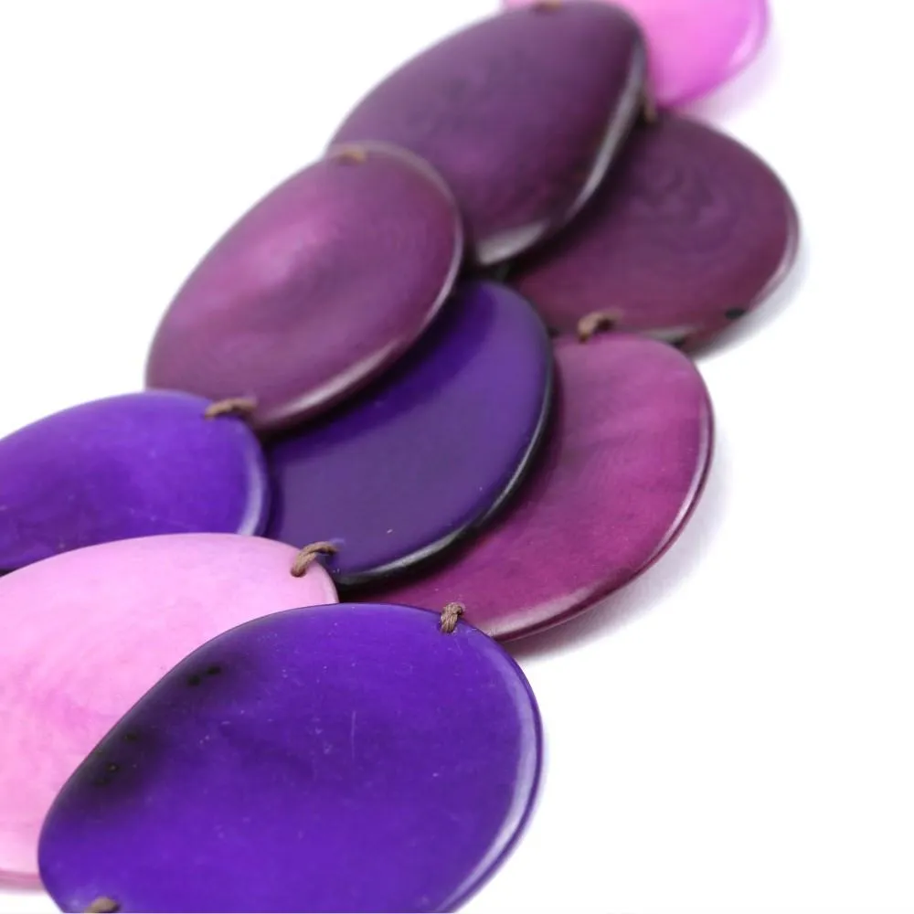 Purple Necklace Oval Shaped Petals Natural Jewelry