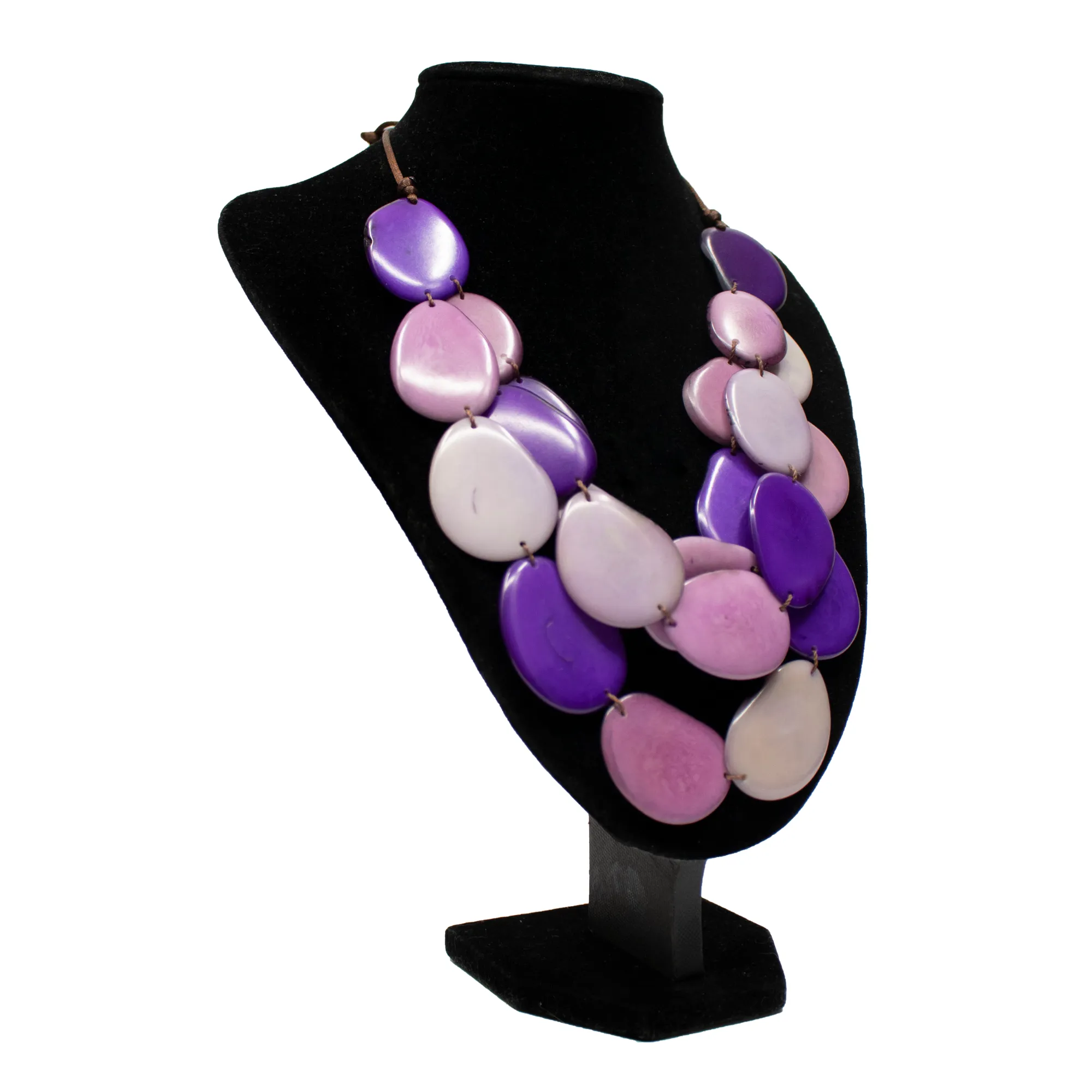 Purple Necklace Oval Shaped Petals Natural Jewelry
