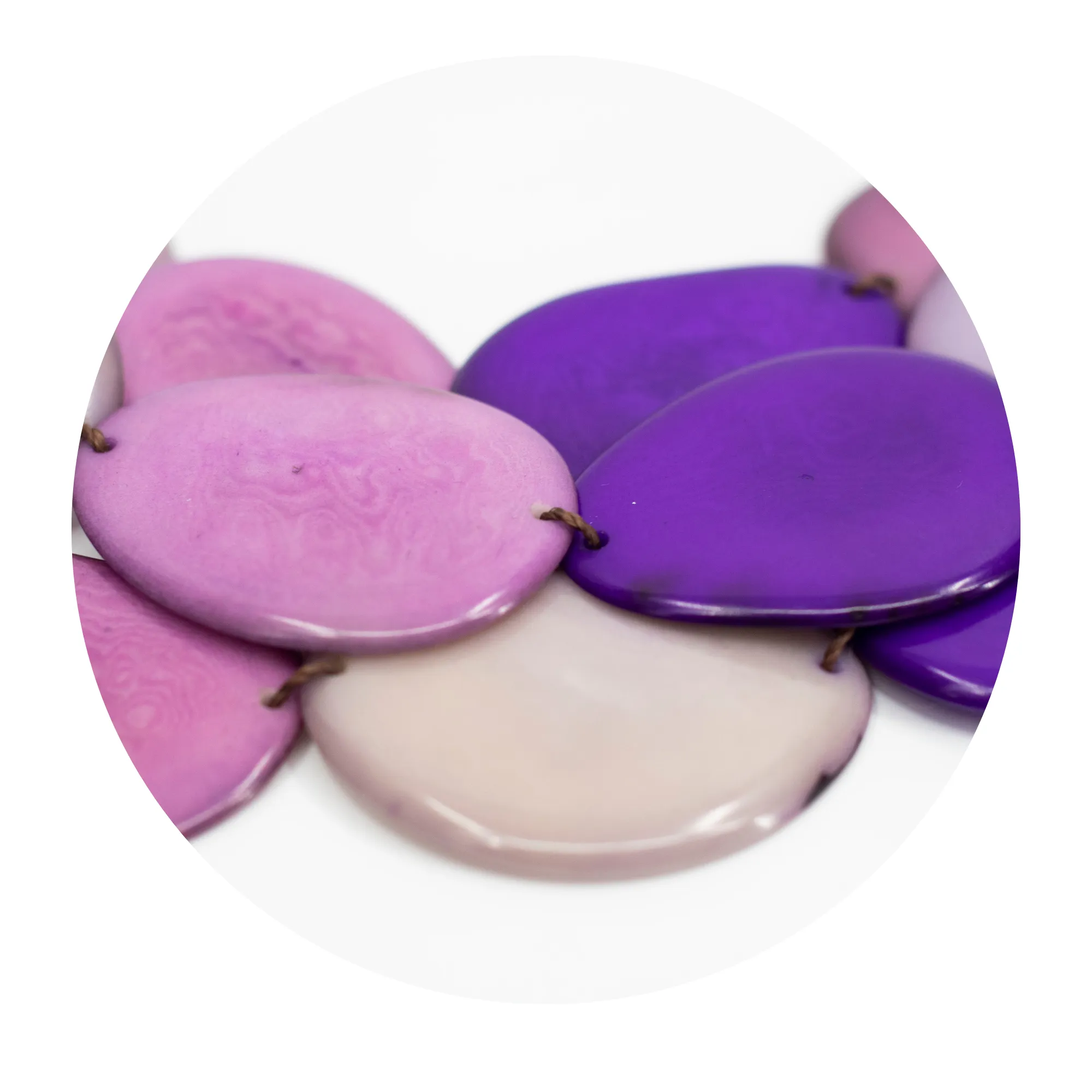 Purple Necklace Oval Shaped Petals Natural Jewelry