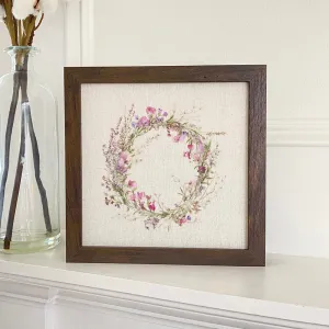 Purple Spring Wreath - Framed Sign