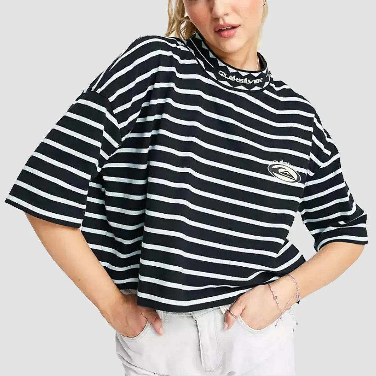 Quiksilver 90s Crop Longer Sleeve T-Shirt Black 90s - Womens