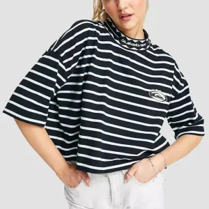 Quiksilver 90s Crop Longer Sleeve T-Shirt Black 90s - Womens