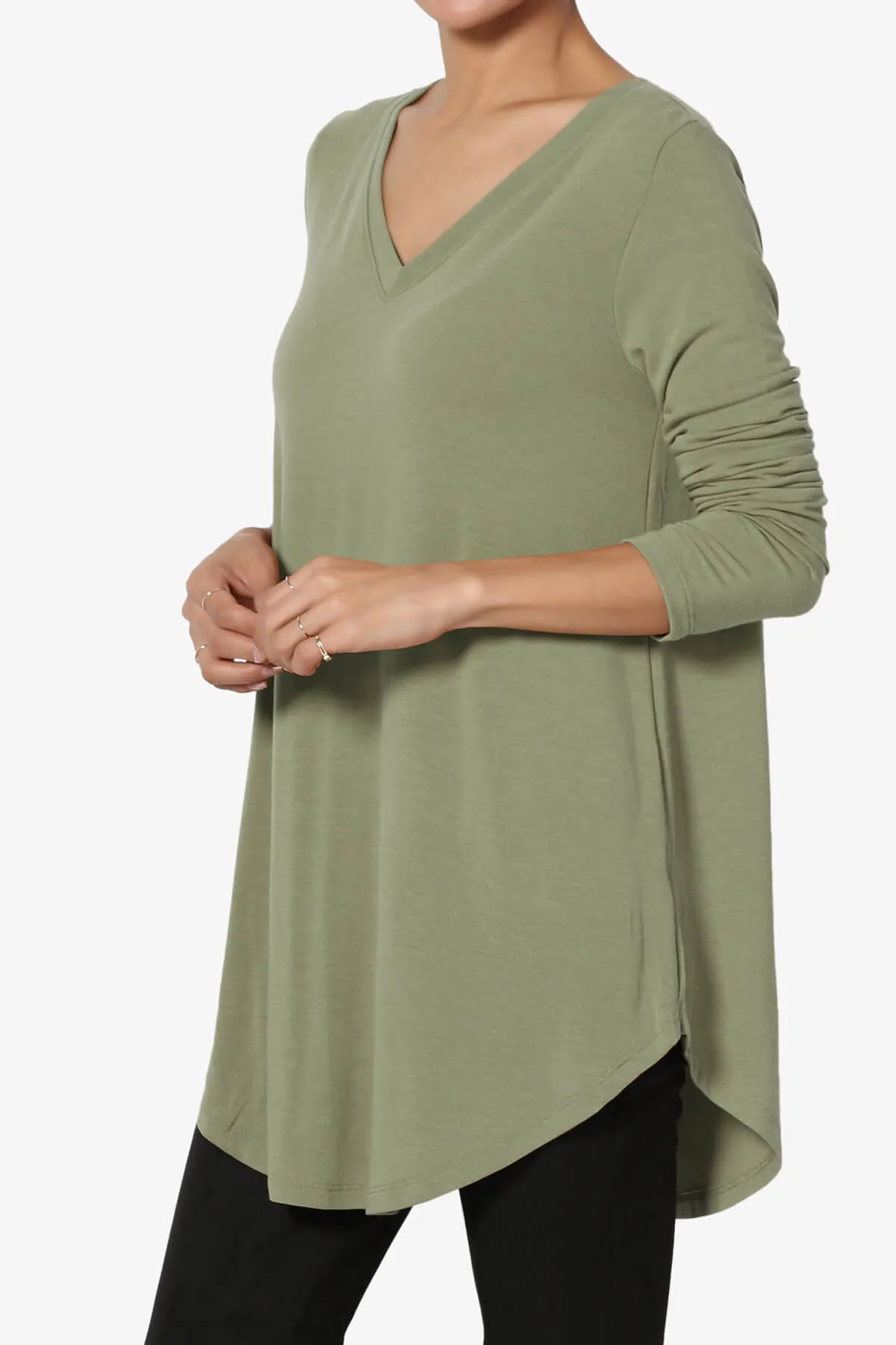 Ramada Long Sleeve Flowy Jersey Top PLUS