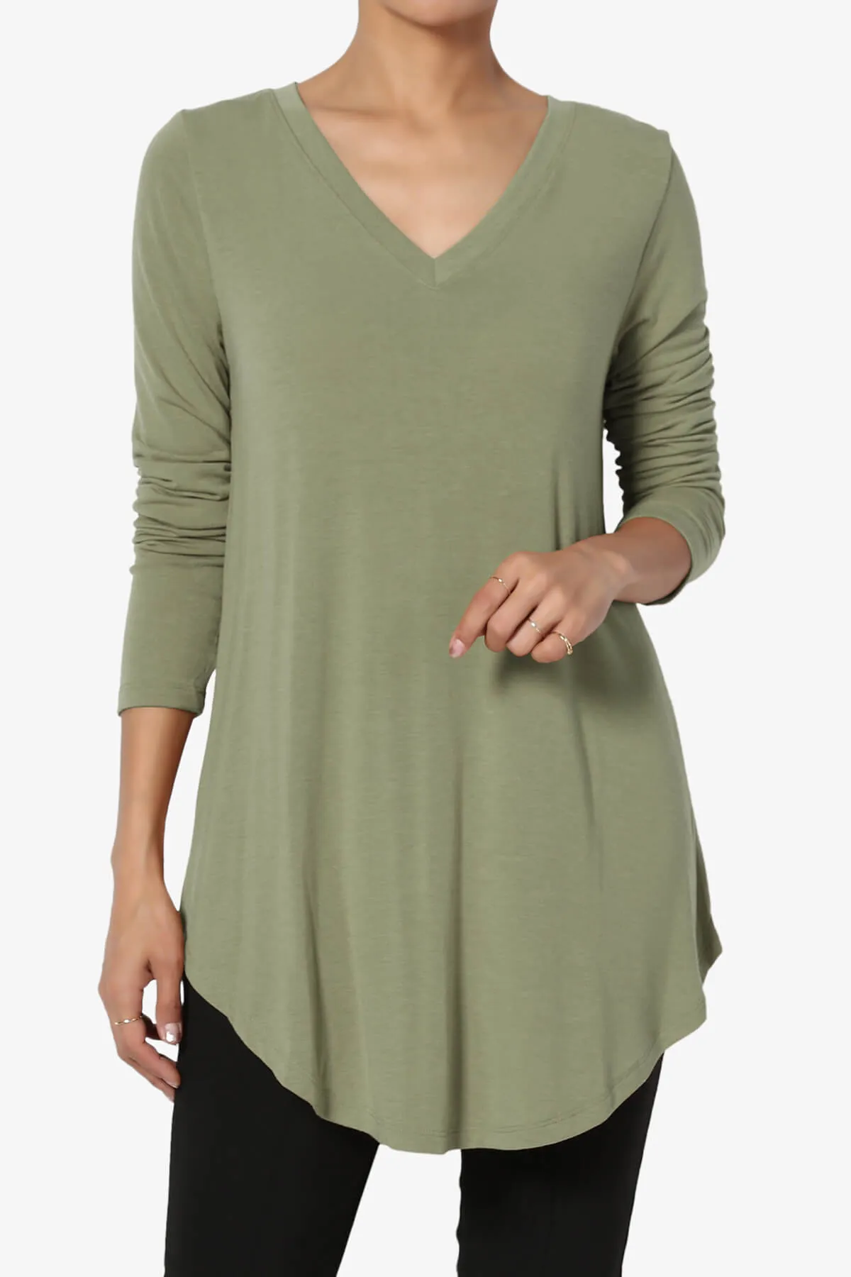 Ramada Long Sleeve Flowy Jersey Top PLUS