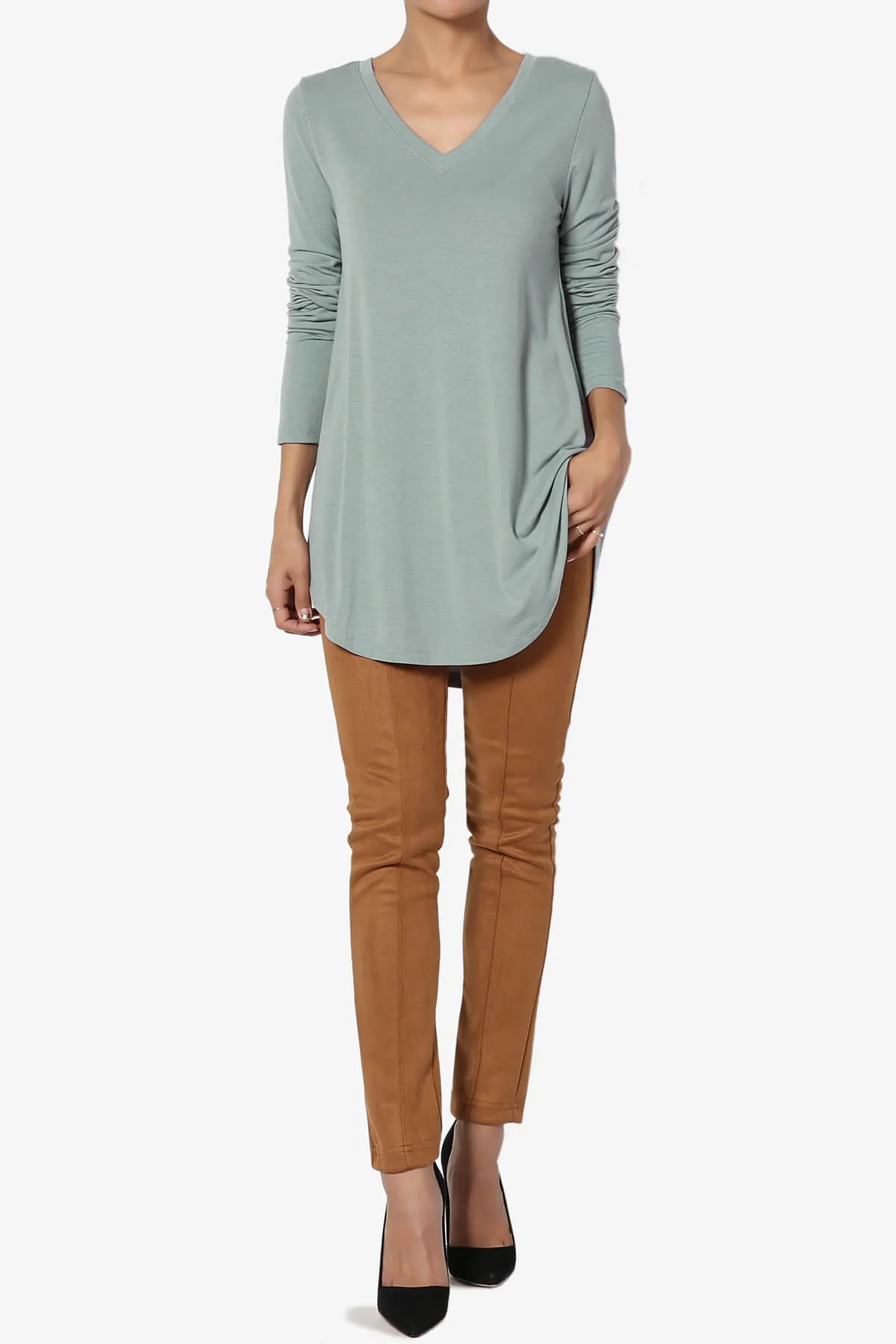 Ramada Long Sleeve Flowy Jersey Top PLUS