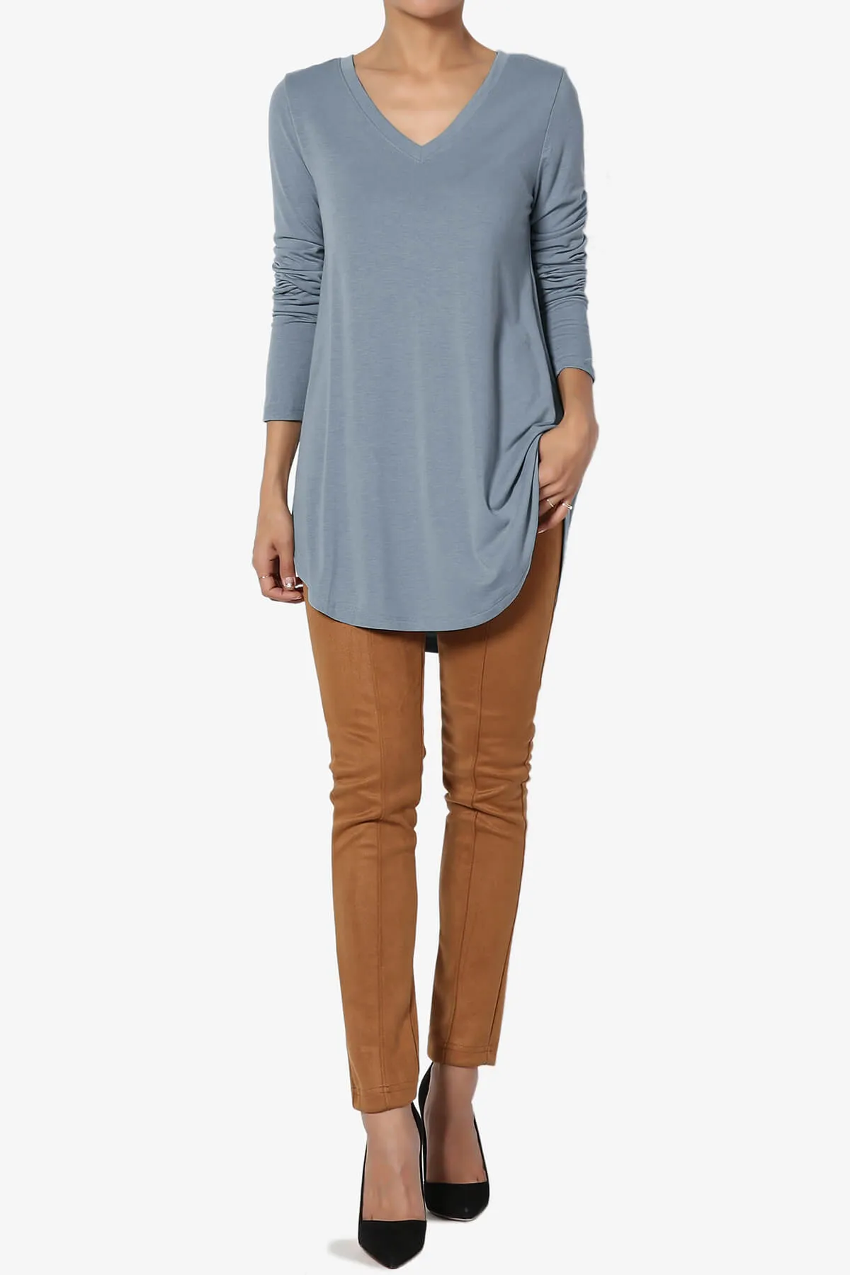Ramada Long Sleeve Flowy Jersey Top PLUS