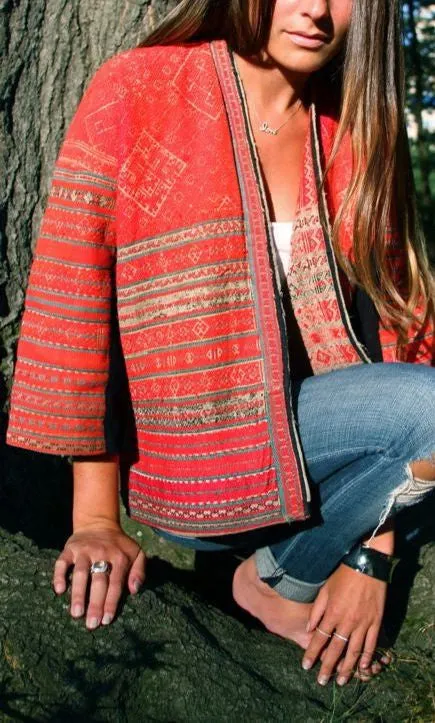 Red  Vintage Yak wool jacket