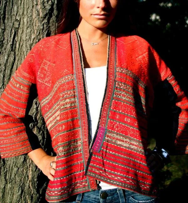 Red  Vintage Yak wool jacket