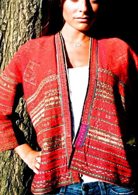 Red  Vintage Yak wool jacket