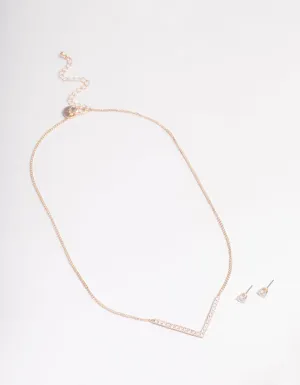 Rose Gold Cubic Zirconia Jewellery Set