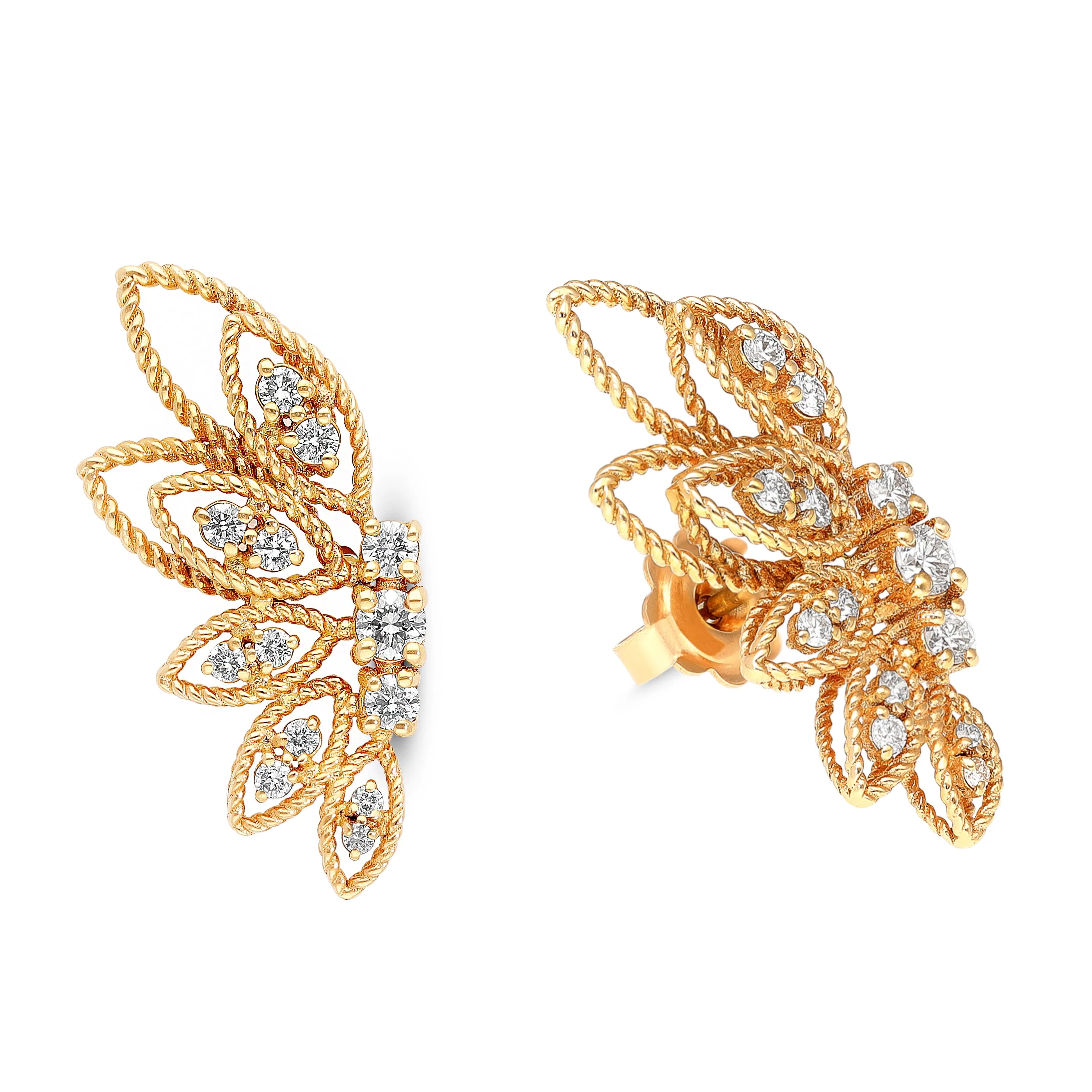 Rose Gold Wing Studs - 0.65 Carat