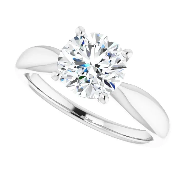 Round Diamond Four Prong Solitaire Engagement Ring