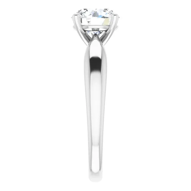 Round Diamond Four Prong Solitaire Engagement Ring