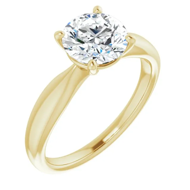 Round Diamond Four Prong Solitaire Engagement Ring
