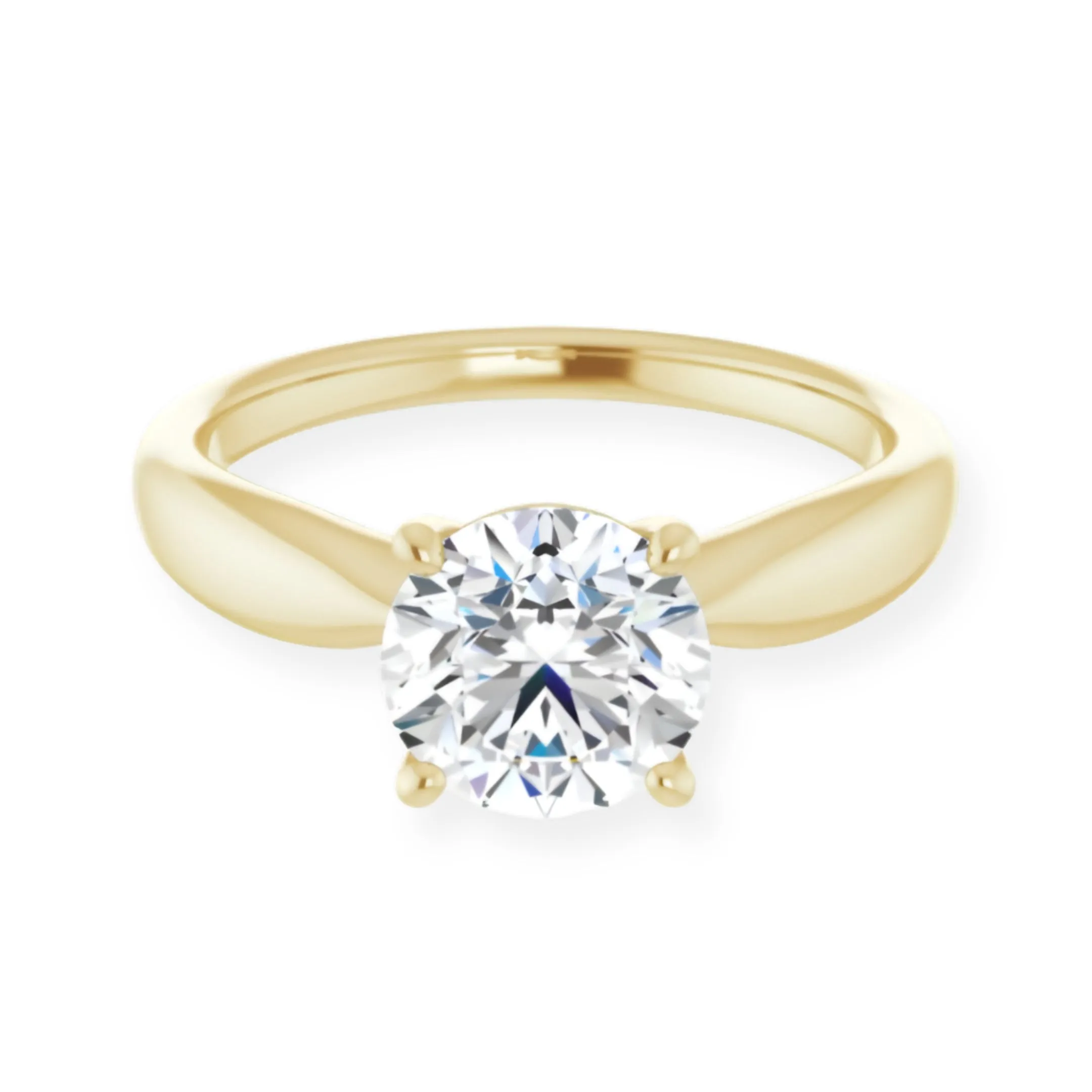 Round Diamond Four Prong Solitaire Engagement Ring