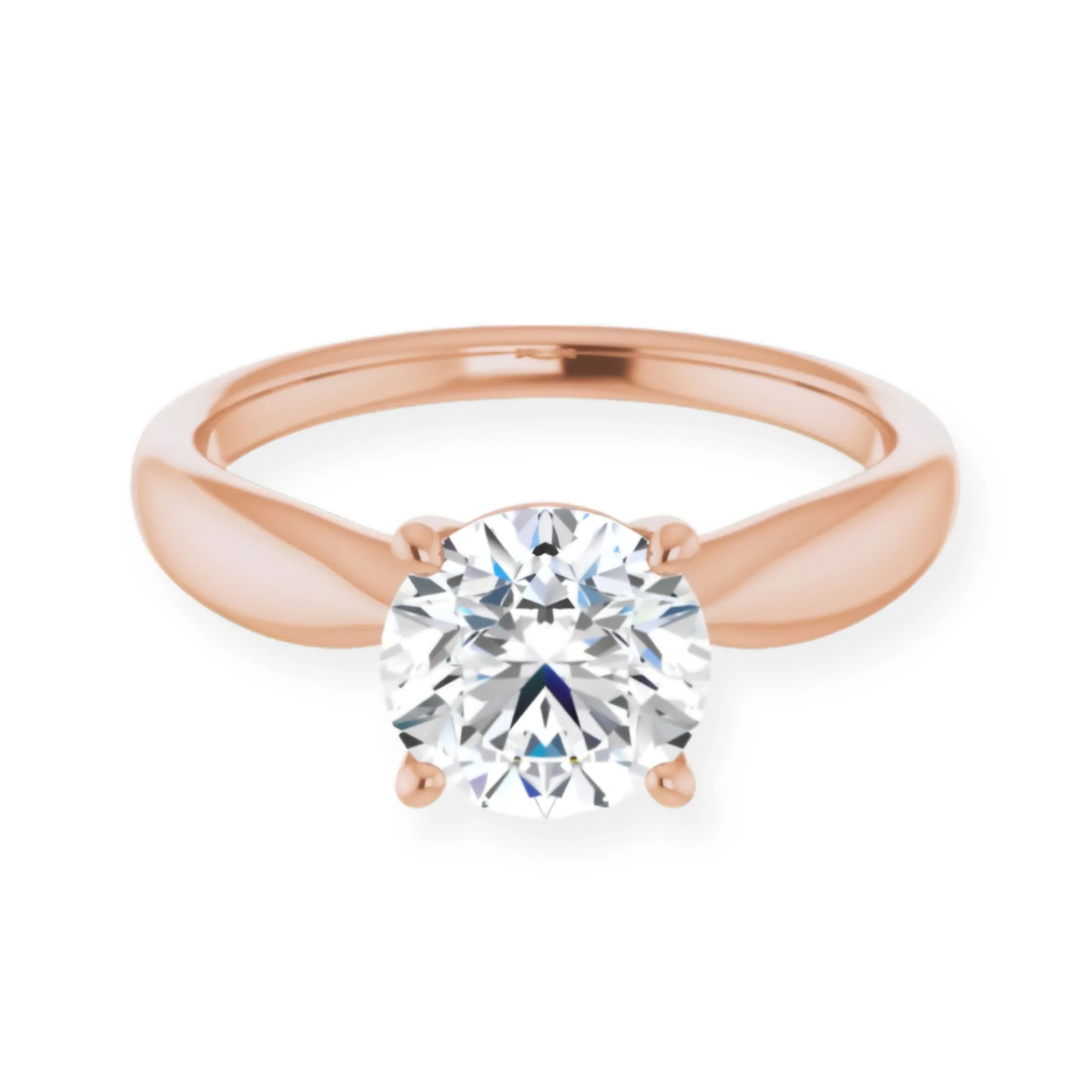 Round Diamond Four Prong Solitaire Engagement Ring