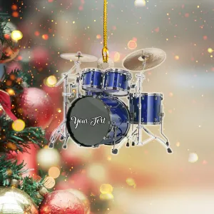 Royal Blue Drum - Shaped Ornament 09