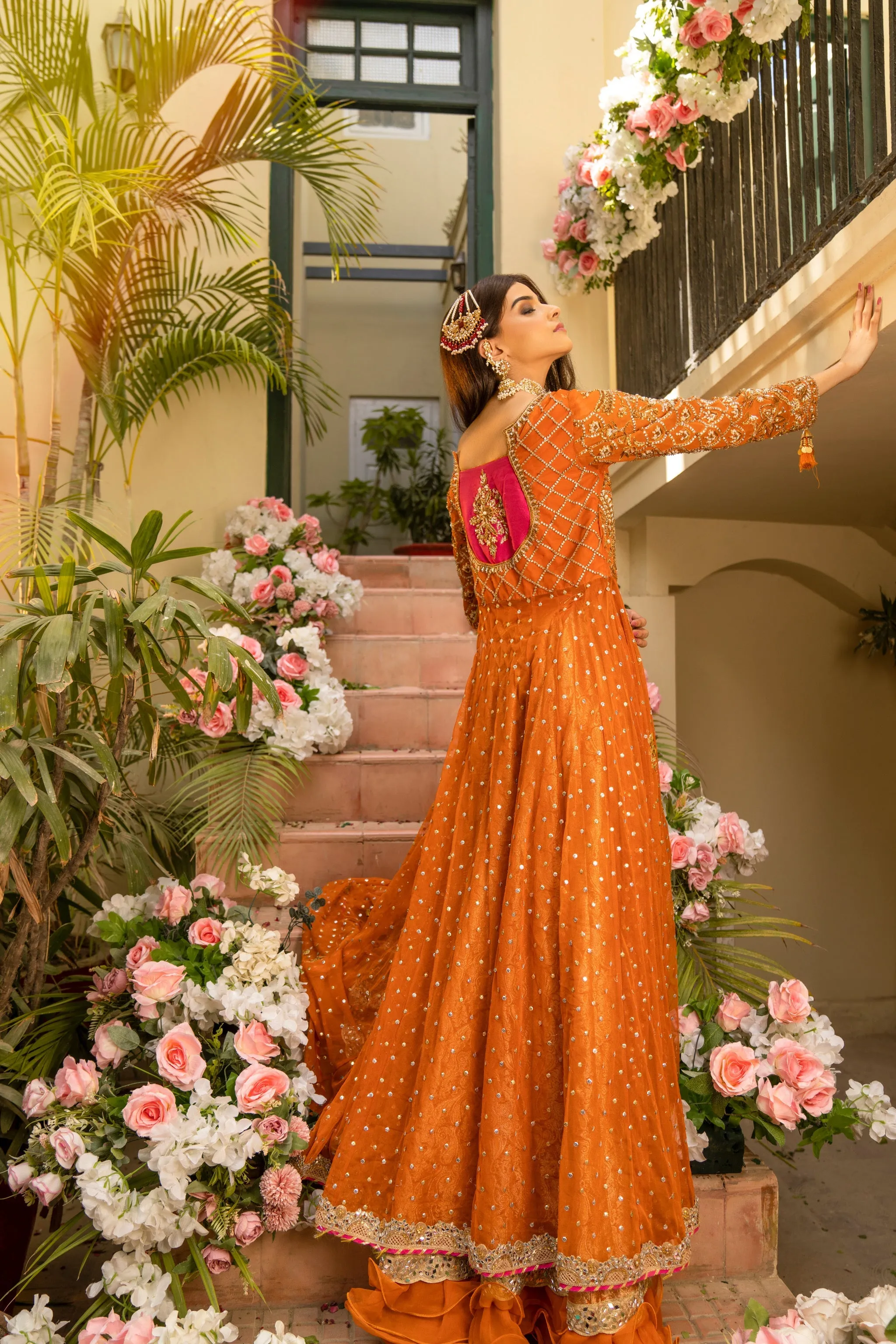Royal Front Open Pishwas Lehenga Pakistani Bridal Dress