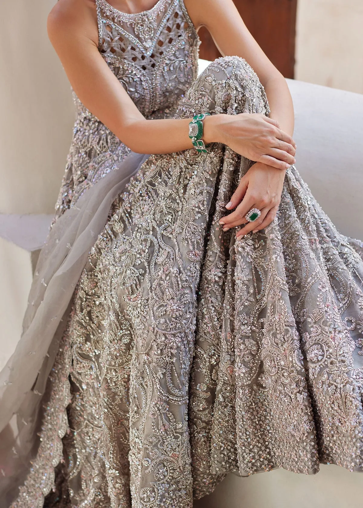 Royal Pakistani Bridal Gown and Dupatta Wedding Dress