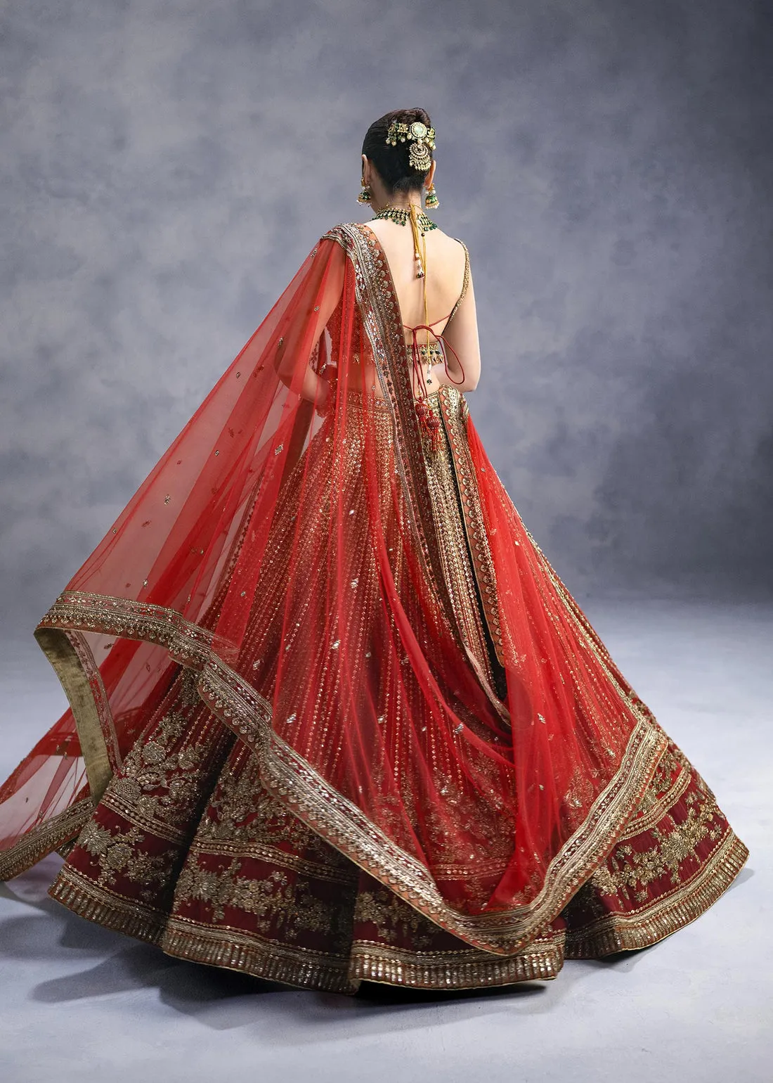 Royal Red Lehenga Choli Dupatta Bridal Wedding Dress