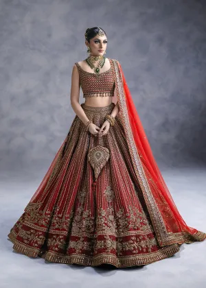 Royal Red Lehenga Choli Dupatta Bridal Wedding Dress
