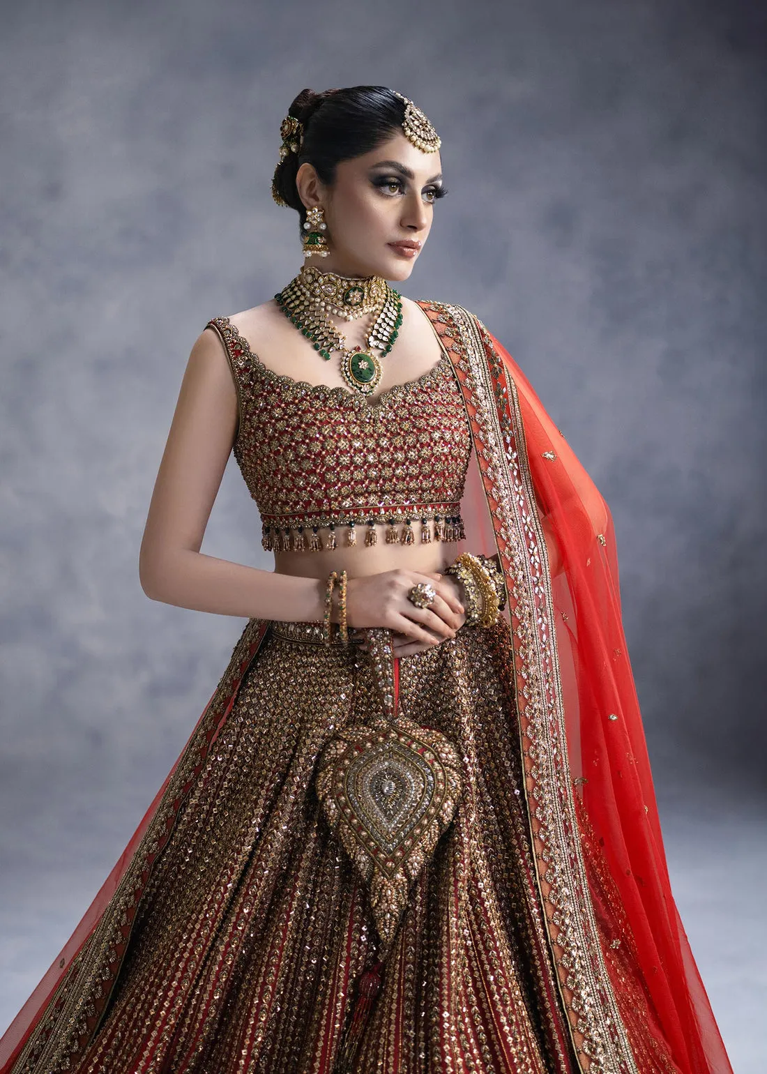 Royal Red Lehenga Choli Dupatta Bridal Wedding Dress