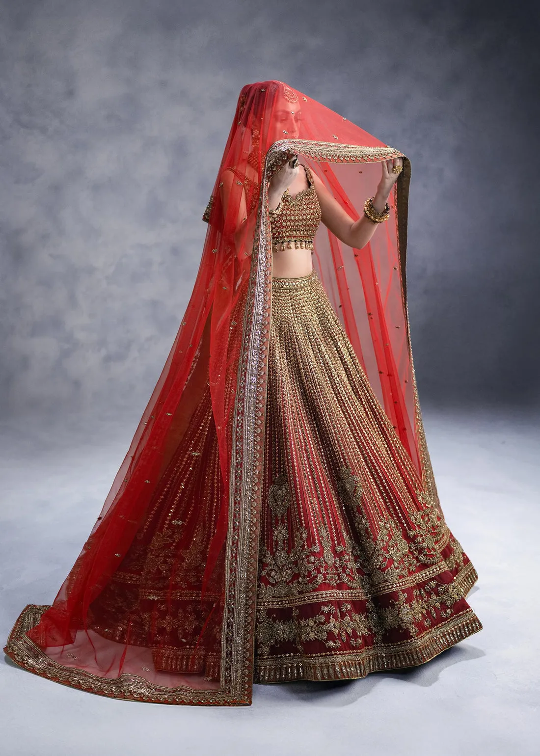 Royal Red Lehenga Choli Dupatta Bridal Wedding Dress