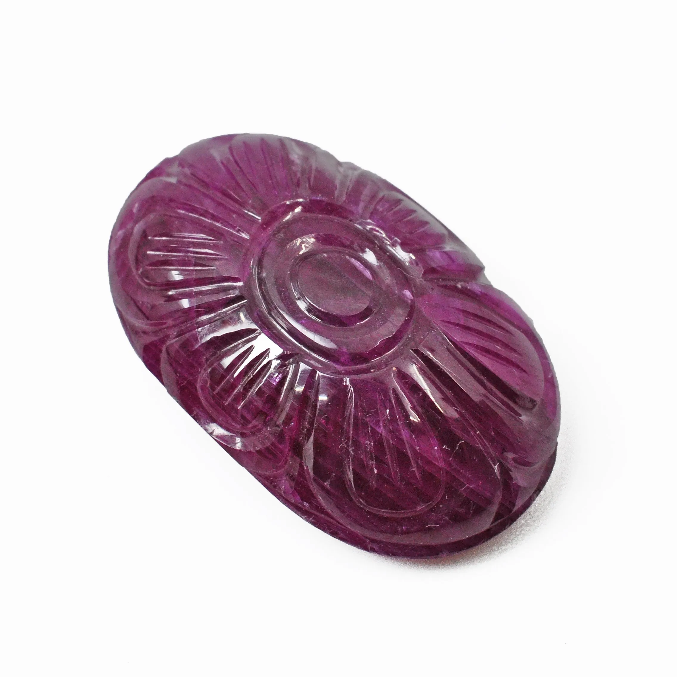 Ruby 26.76ct Floral Carved Gemstone