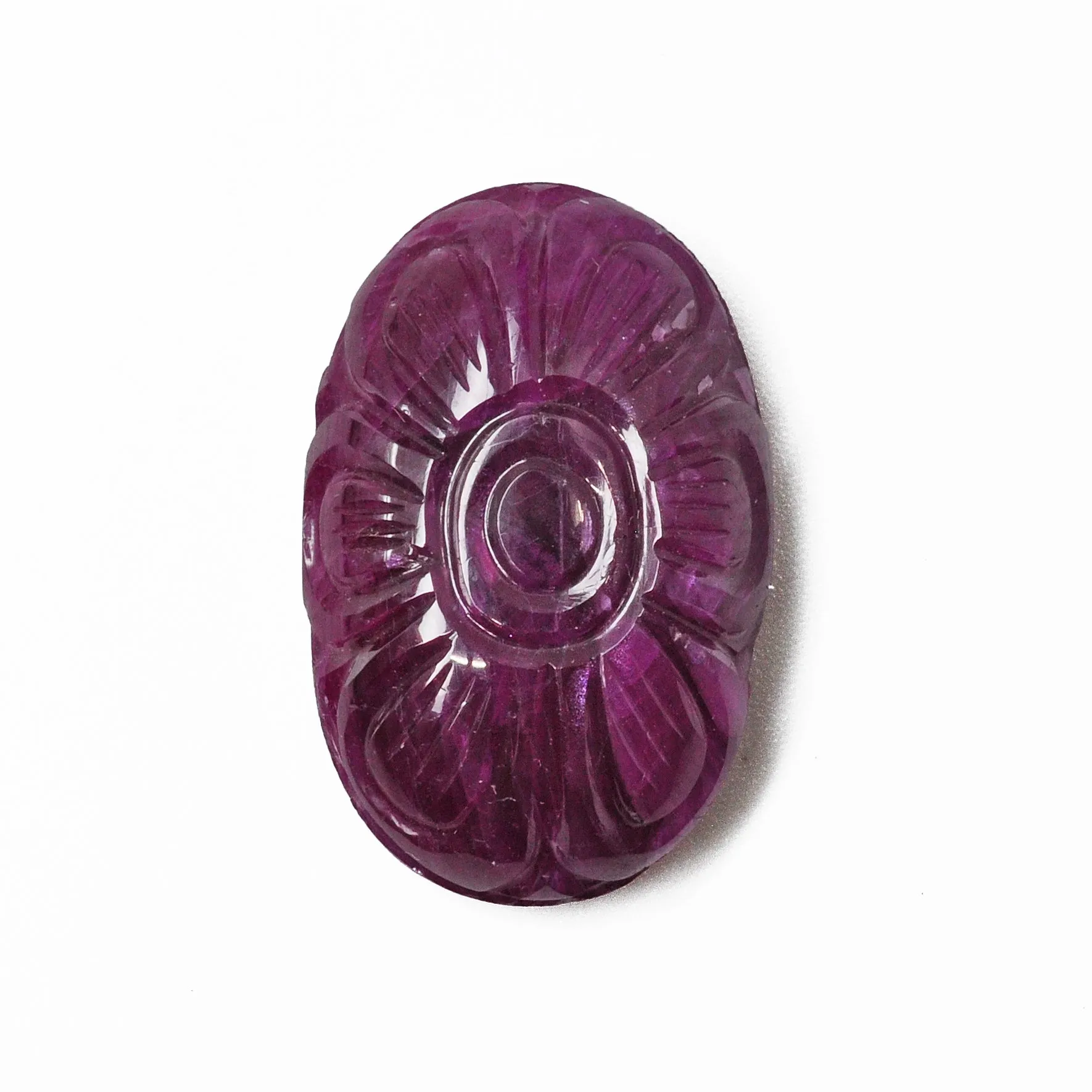 Ruby 26.76ct Floral Carved Gemstone